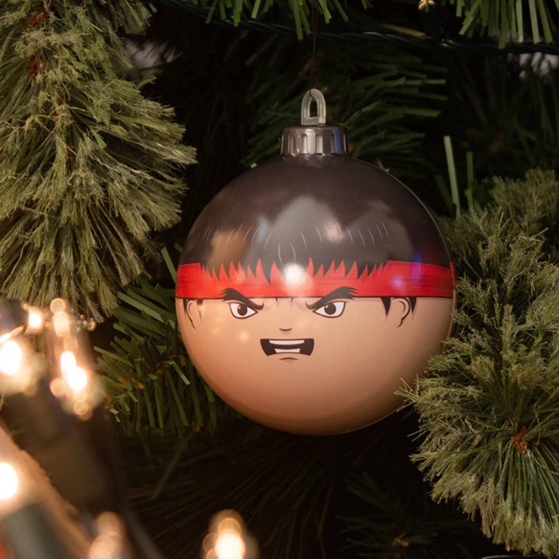 Numskull Bauble Heads Official Street Fighter Ryu Christmas Tree Decoration Ornament - Beige Tin Metal Christmas Bauble Ball Hanging D  cor - Image 4